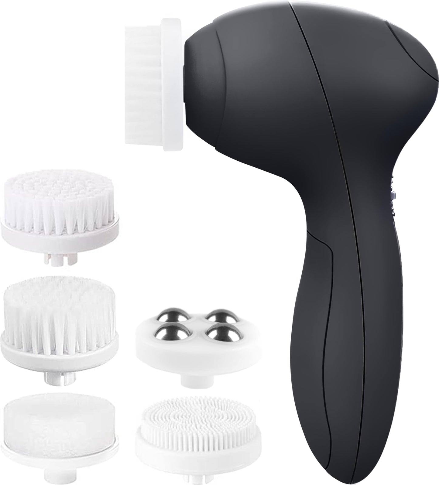 VISOFO Facial Cleansing Brush Face Scrubber Exfoliating Cleaning Skin Care Cleanser Wash Women Girls Electric Beauty Powered Exfoliator Skincare Spin Tools Scrub Washer Self Care (Onyx)