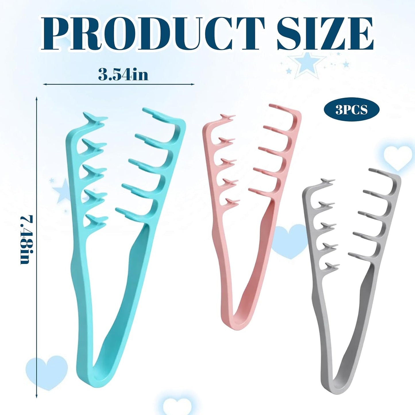 Textured Styling Comb Set - 3PCS Hair Combs for Curly Hair & Travel | Perfect for Hairstyling Enthusiasts