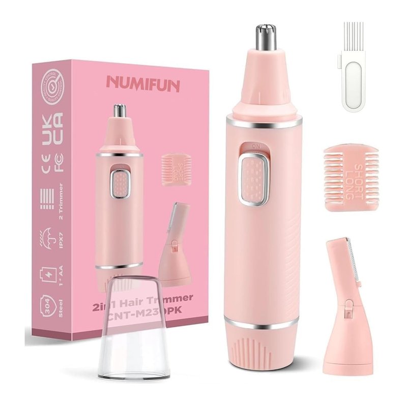 NUMIFUN Nose Hair Trimmer for Women-2025 Professional Painless Eyebrow Trimmer and Nose Trimmer Facial Hair Removal Nasal Hair Clippers Professional, Easy to Clean, Dual-Edge Blade,Black