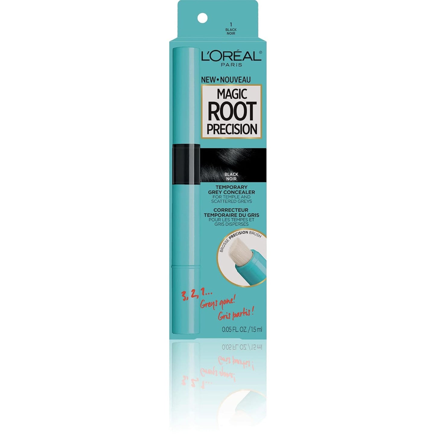 L’Oréal Paris Magic Root Precision Gray Hair Color Concealer Brush - Black, 0.05 fl oz | Instant Coverage