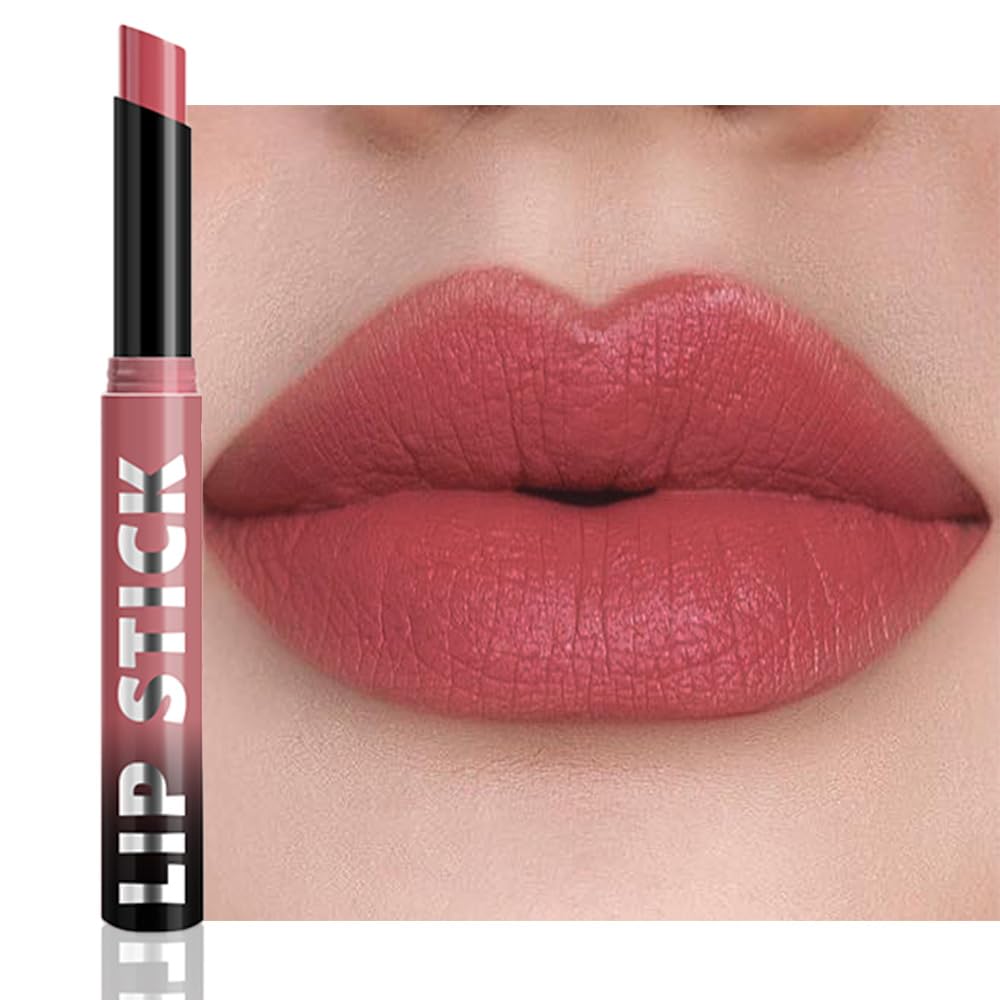 Maroon Red Matte Lipstick - Long Lasting Waterproof Vegan Lip Color | 24-Hour Moisturizing Stain