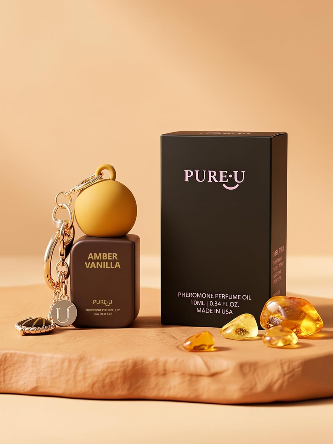 Amber Vanilla Pheromone Perfume Oil for Women - Long Lasting, Alcohol-Free Travel Size Fragrance | 0.34 Fl Oz