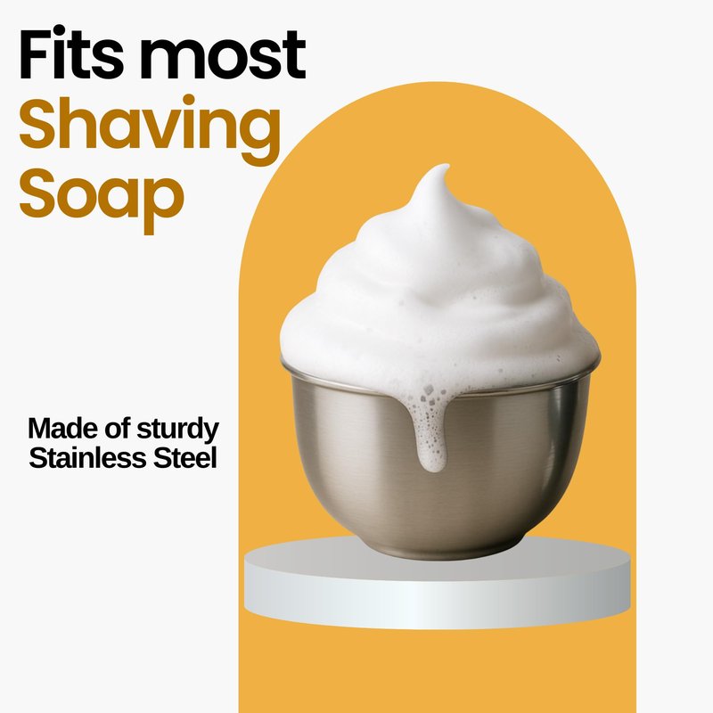 G.B.S GENTS Shaving Soap Set – Sandalwood & Bay Rum Natural Shave Soaps with Stainless Steel Lather Bowl – Rich Creamy Lather, Shea-Infused, Long-Lasting Men’s Wet Shave Essentials