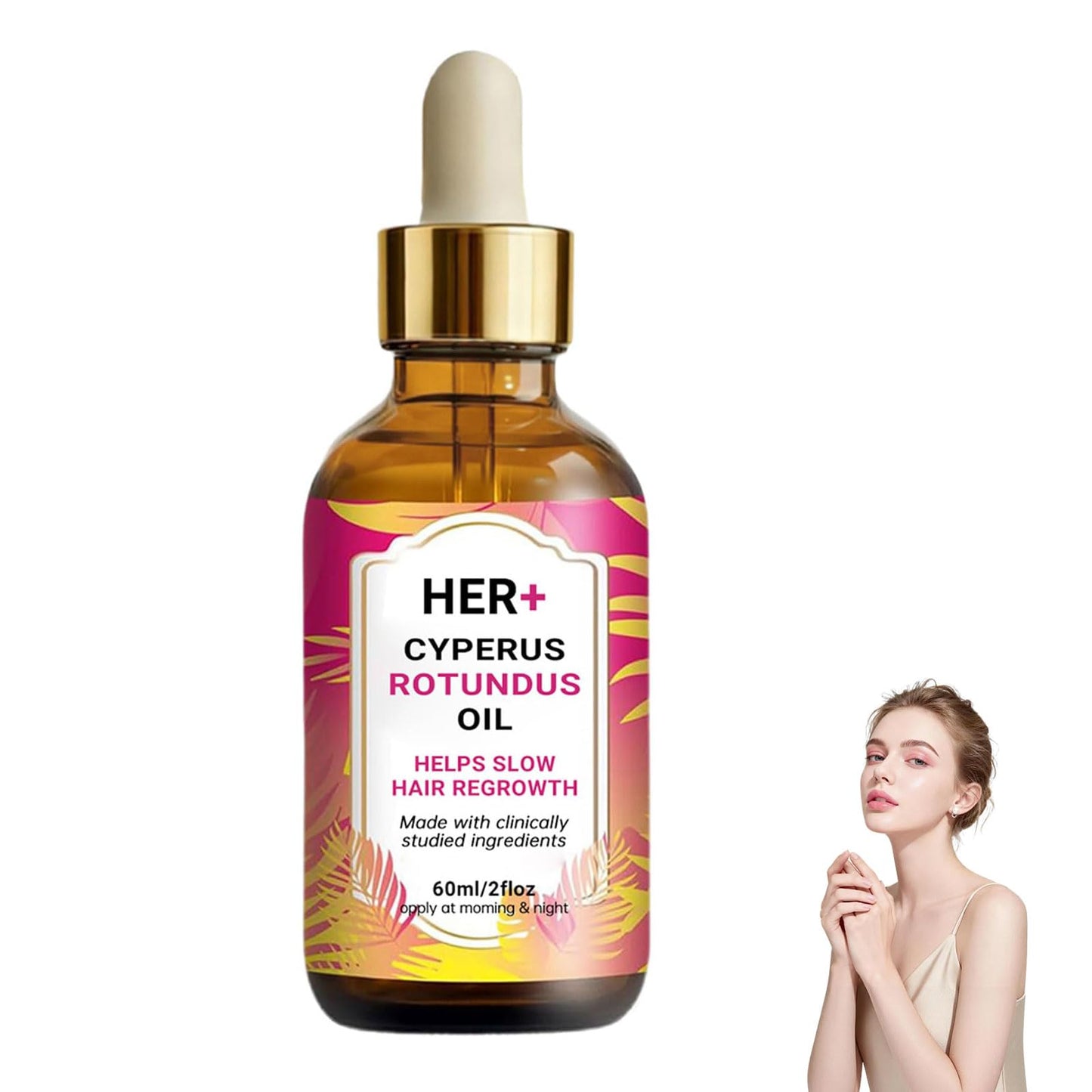 Her+ Cyperus Rotundus Oil for Hair Removal, 2026 New Anti-Hair Growth Oil, Continued Hair Reduction and Smooth Skin, Suitable for All Skin Types (1)