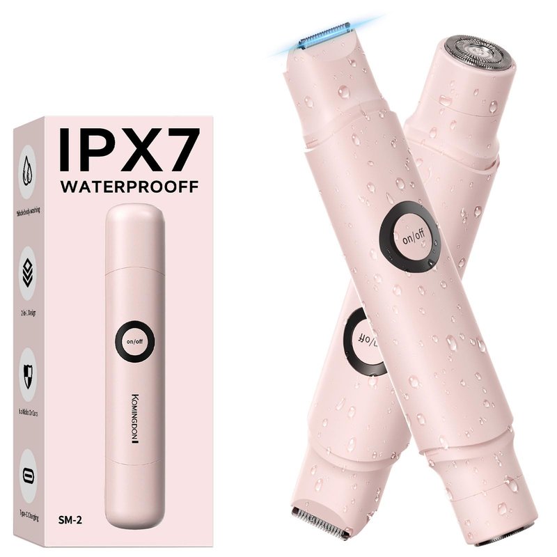 Bikini Trimmer for Women-Electric Razors for Women,Rechargeable Pubic Body Hair Trimmer,Waterproof Electric Shaver,Portable Lady Bikini Shaver for Legs, Body,Armpit, Facial, Gifts for Woman, Pink