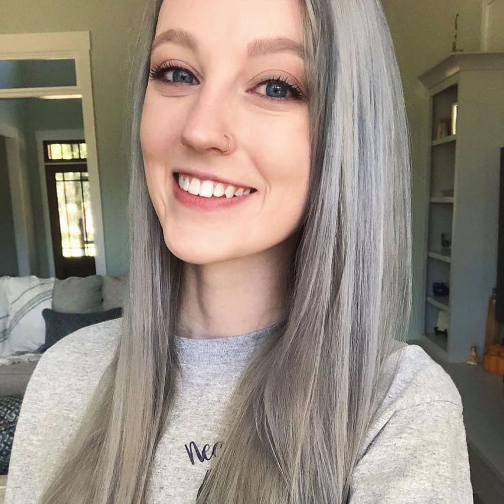 Overtone Semi Permanent Hair Color Conditioner - Stormy Sterling, 8 oz | Nourishing Color Depositing Mask with Shea Butter & Coconut Oil