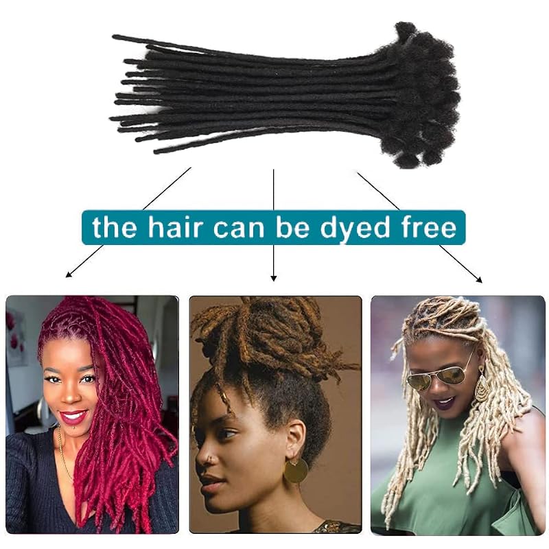 PHYSKA 100% Human Hair Dreadlock Extensions - 6-Inch Handmade Loc Bundles