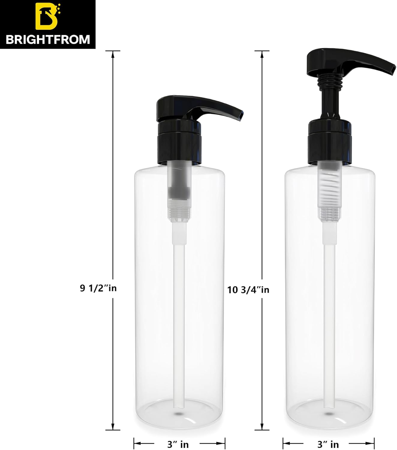 Empty Shampoo Pump Bottle - 32 Oz BPA-Free Cylinder Container for Household & Commercial Use | Leak-Proof Black Pump