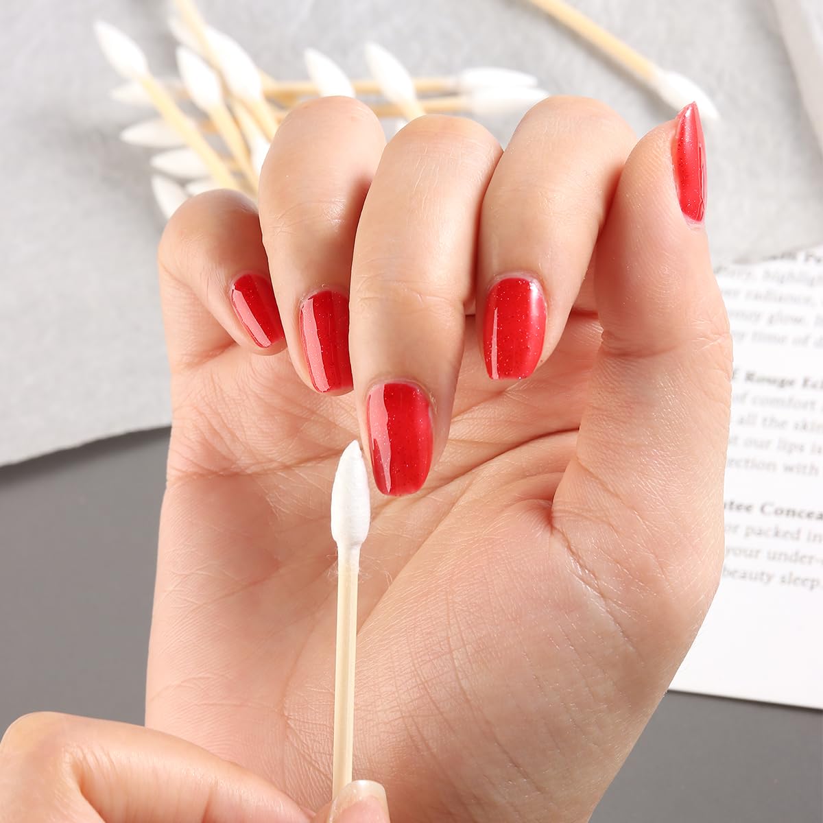 Pointed Tip Cotton Swabs - 200PCS Precision Wooden Sticks for Makeup & Nail Polish Cleanup | Double-Sided Cotton Buds