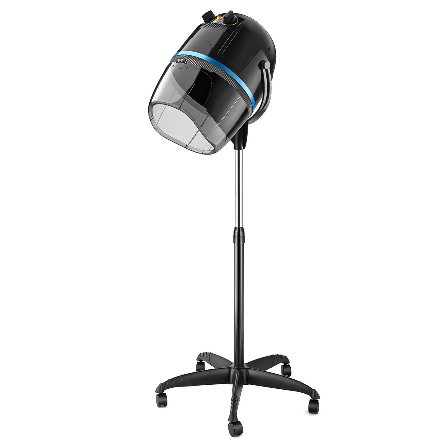 Nova Microdermabrasion Professional Hooded Floor Hair Dryer Adjustable Bonnet Hair Dryer Stand Up with Timer and Rolling Wheels for Beauty Spa Home Salon Equipment (Black)
