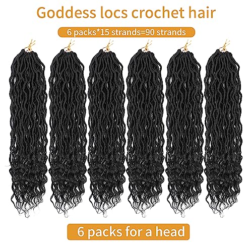 Cohariss Goddess Locs Crochet Hair 18 Inch (Pack of 6) 1B
