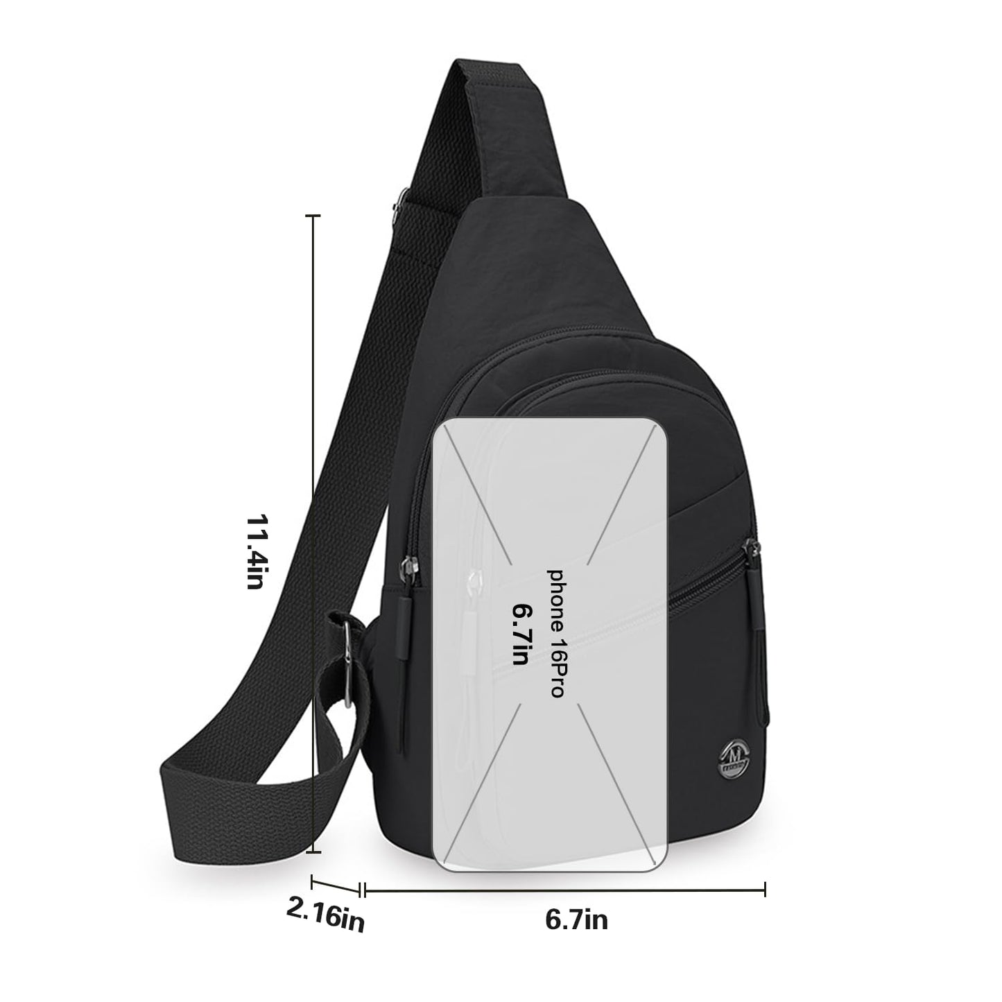 Crossbody Bags for Women Men Trendy Sling Bag Backpack Casual Chest Bag black