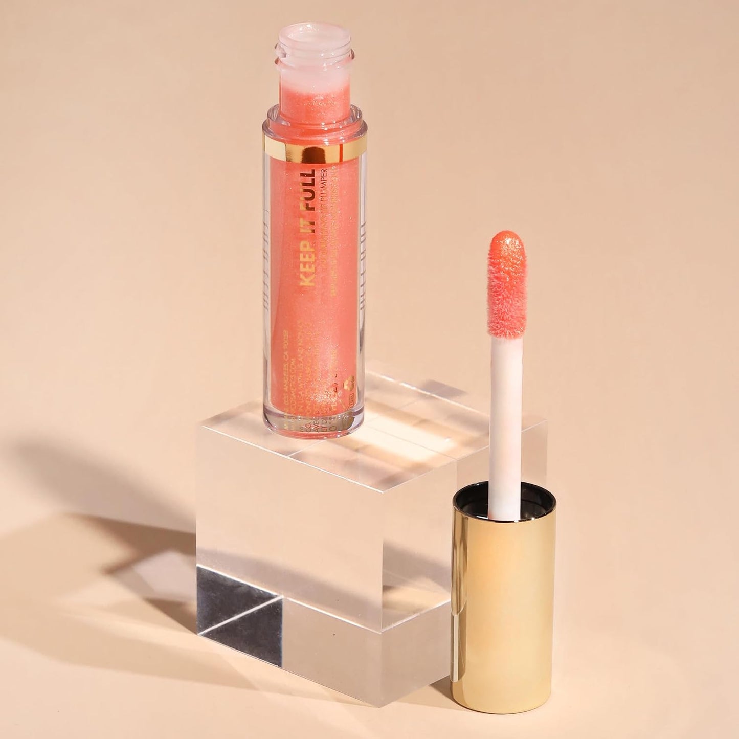 Milani Lip Gloss - Keep It Full Nourishing Lip Plumper with Hyaluronic Acid & Peptides | Soft Rose (0.13 Fl. Oz.)