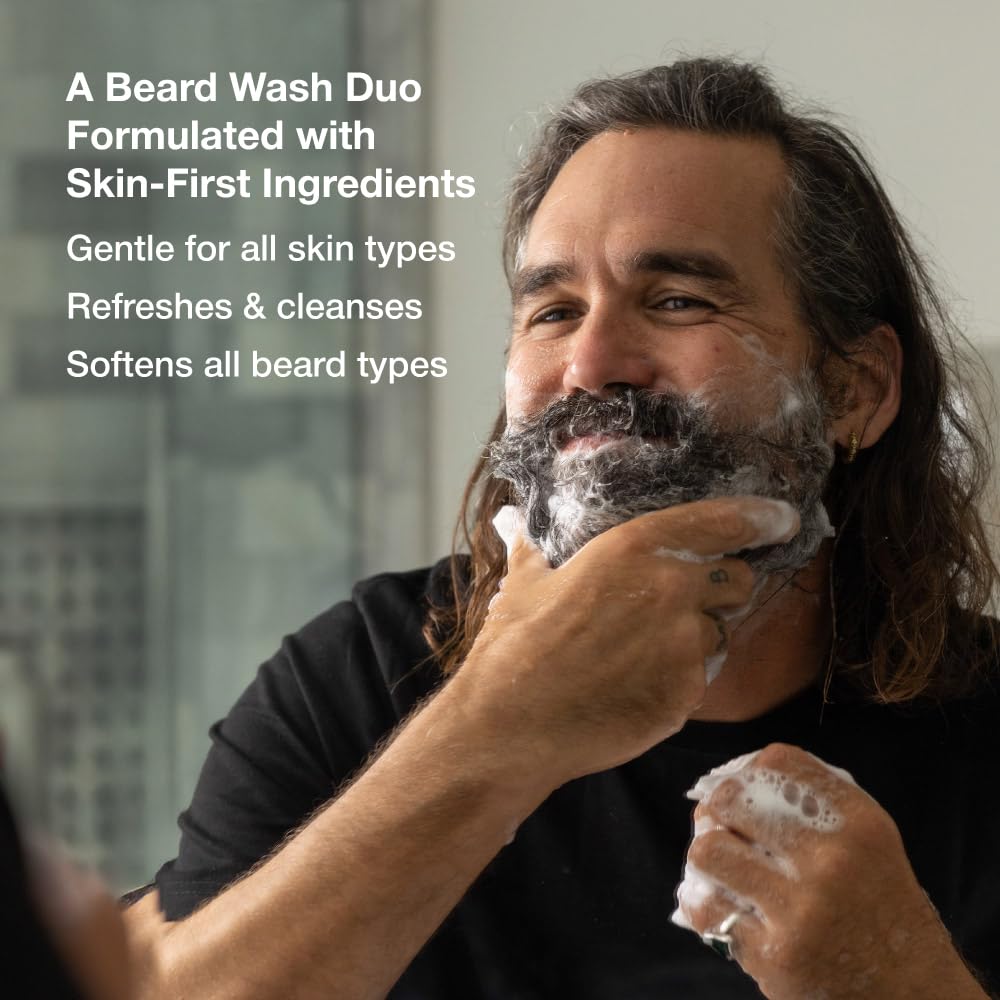 ZEUS Italian Cypress Beard Wash Set for Men with Green Tea & Essential Oils