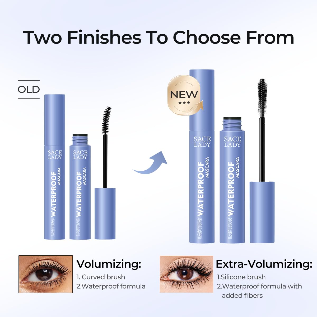SACE LADY Black Mascara - Extra Volume & Lengthening Formula | Smudge-Proof, Clump-Free Eye Makeup