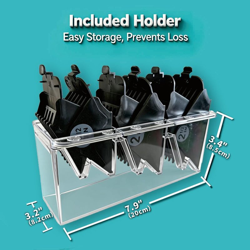 Clipper Guards Set - 6-Piece Replacement Guide Set for Wahl Clippers | Fits 1.25" to 2.5", Black