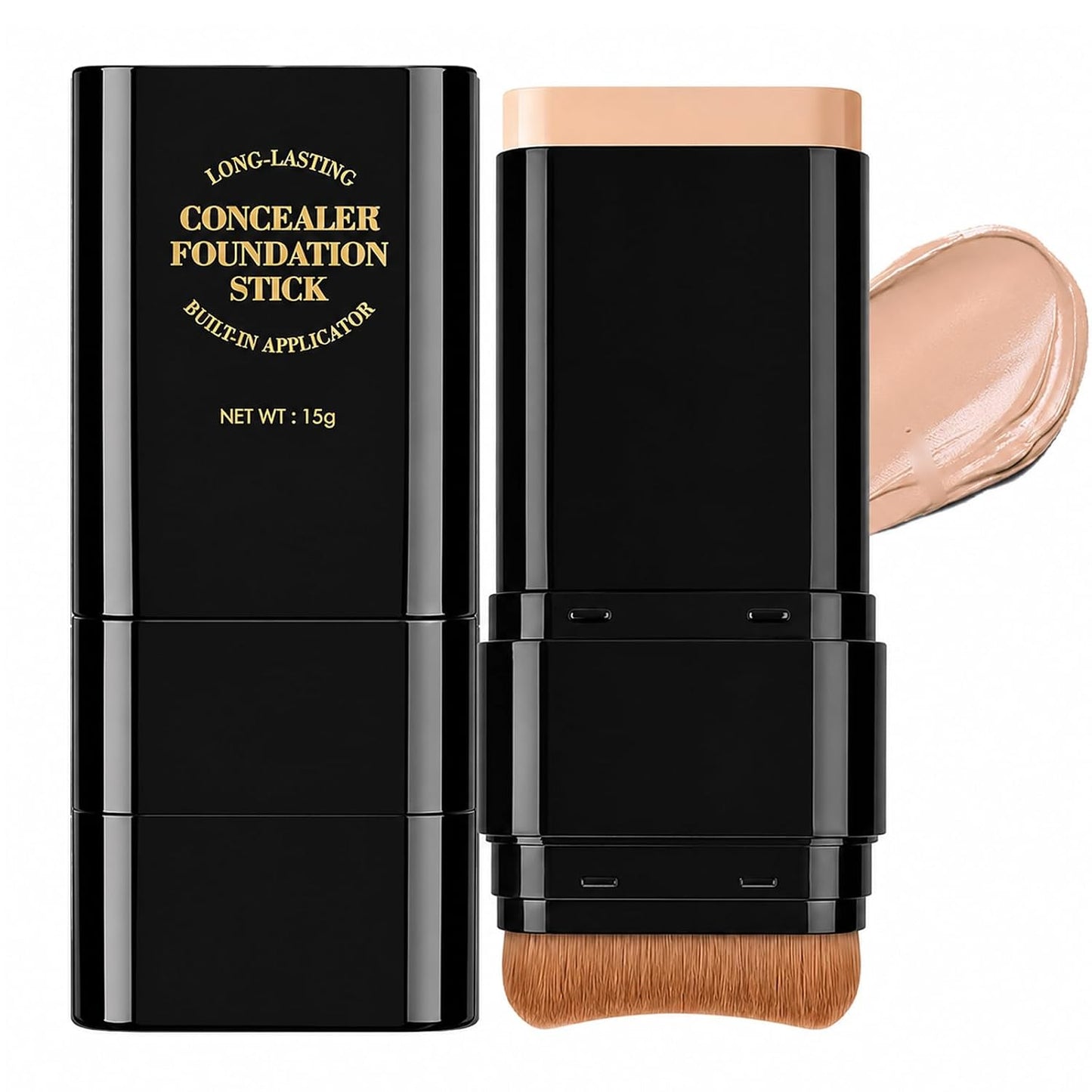Foundation Stick - 2 in 1 Dual-Ended Waterproof Concealer & Contour | Full Coverage Matte Finish (01 Ivory)