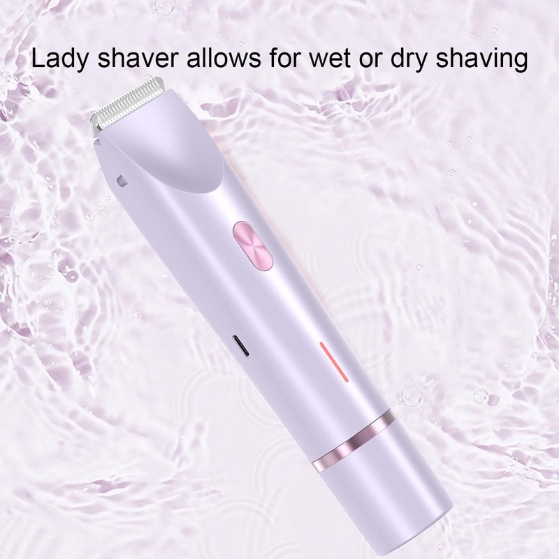 XYOUWEI 2 in 1 Bikini Trimmer for Women, Rechargeable Electric Razors for Women, Wet/Dry Use Lady Electric Shaver for Bikini Face Lip Underarm Legs Pubic Hair