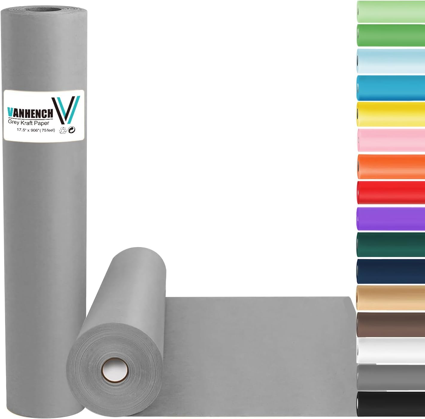 Brown Wrapping Paper Roll - Craft Kraft Packing Paper 17.5"x1200" for Gifts, Arts, & Moving Supplies | 70GSM