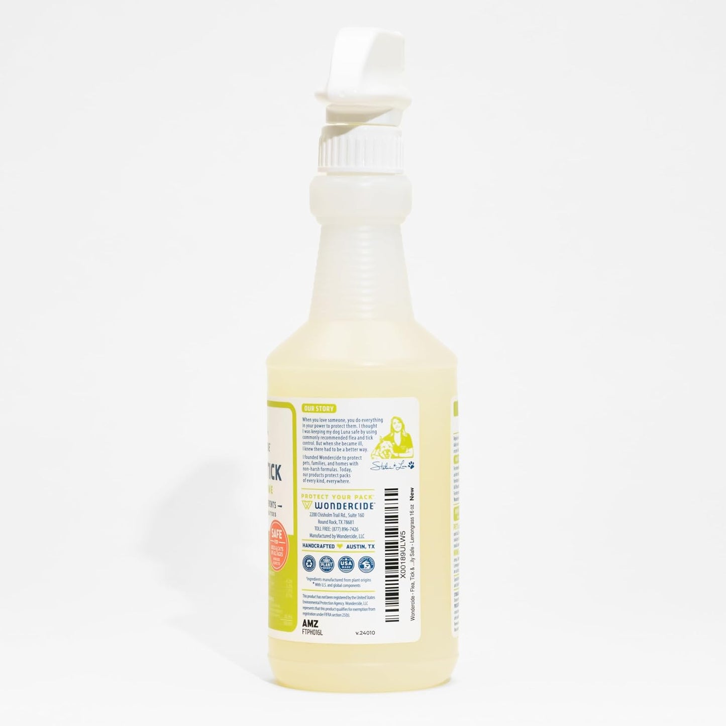 Wondercide Flea, Tick & Mosquito Spray - Natural Essential Oil Formula for Pets & Home | Lemongrass, 16 oz