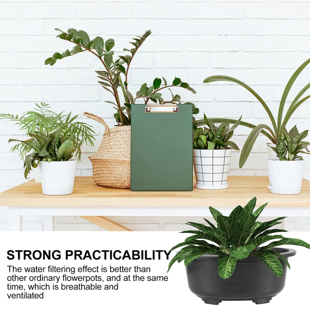 Angoily 2Pcs Bonsai Training Pot 17" Plastic Bonsai Pot with Drainage Hole Oval Planter for Desktop Decoration Nursery Garden Balcony