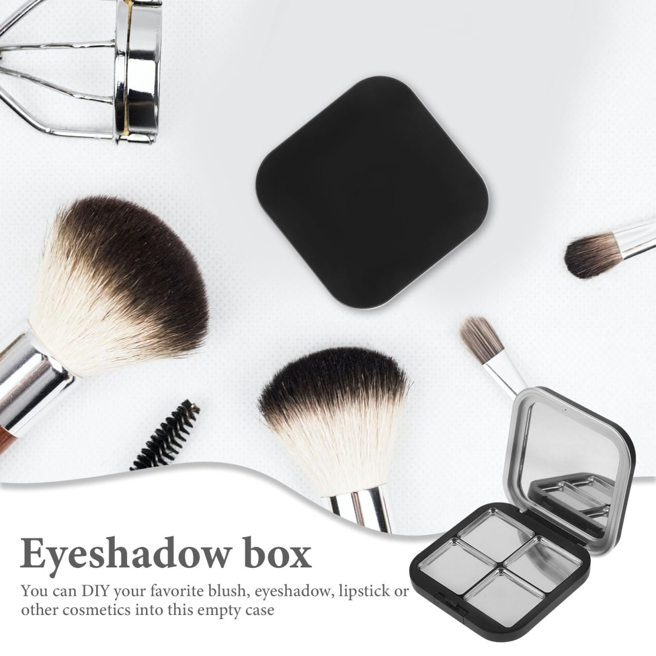 KALLORY Empty Eyeshadow Palettes Magnetic Makeup Container Compact Portable 3-Grid Case for Diy Blush Lipstick Eyebrow Powder Storage