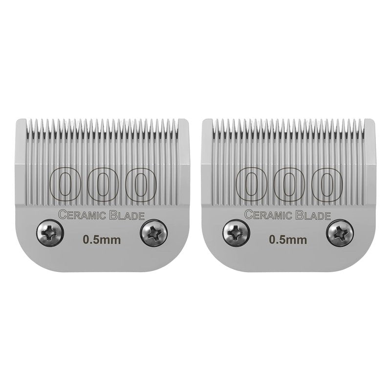 000 Detachable Replacement Ceramic Blades Set,Cut Length 1/50-Inch（0.5MM）,compatible with Andis/oster Classic 76/Star-Teq/Power-Teq/A5 Clipper (2 Pack)