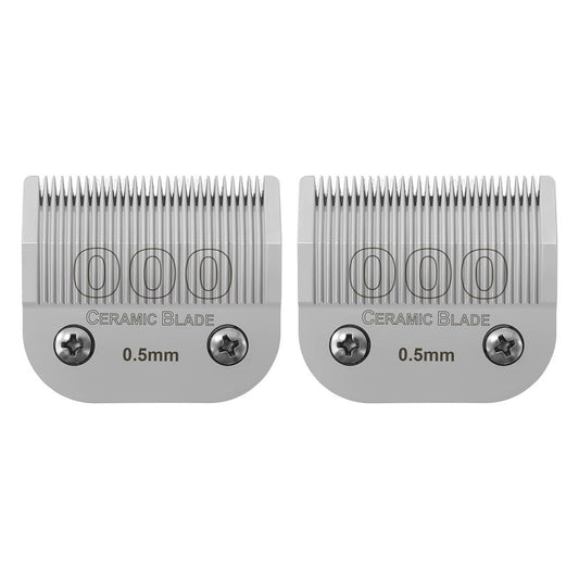 000 Detachable Replacement Ceramic Blades Set,Cut Length 1/50-Inch（0.5MM）,compatible with Andis/oster Classic 76/Star-Teq/Power-Teq/A5 Clipper (2 Pack)
