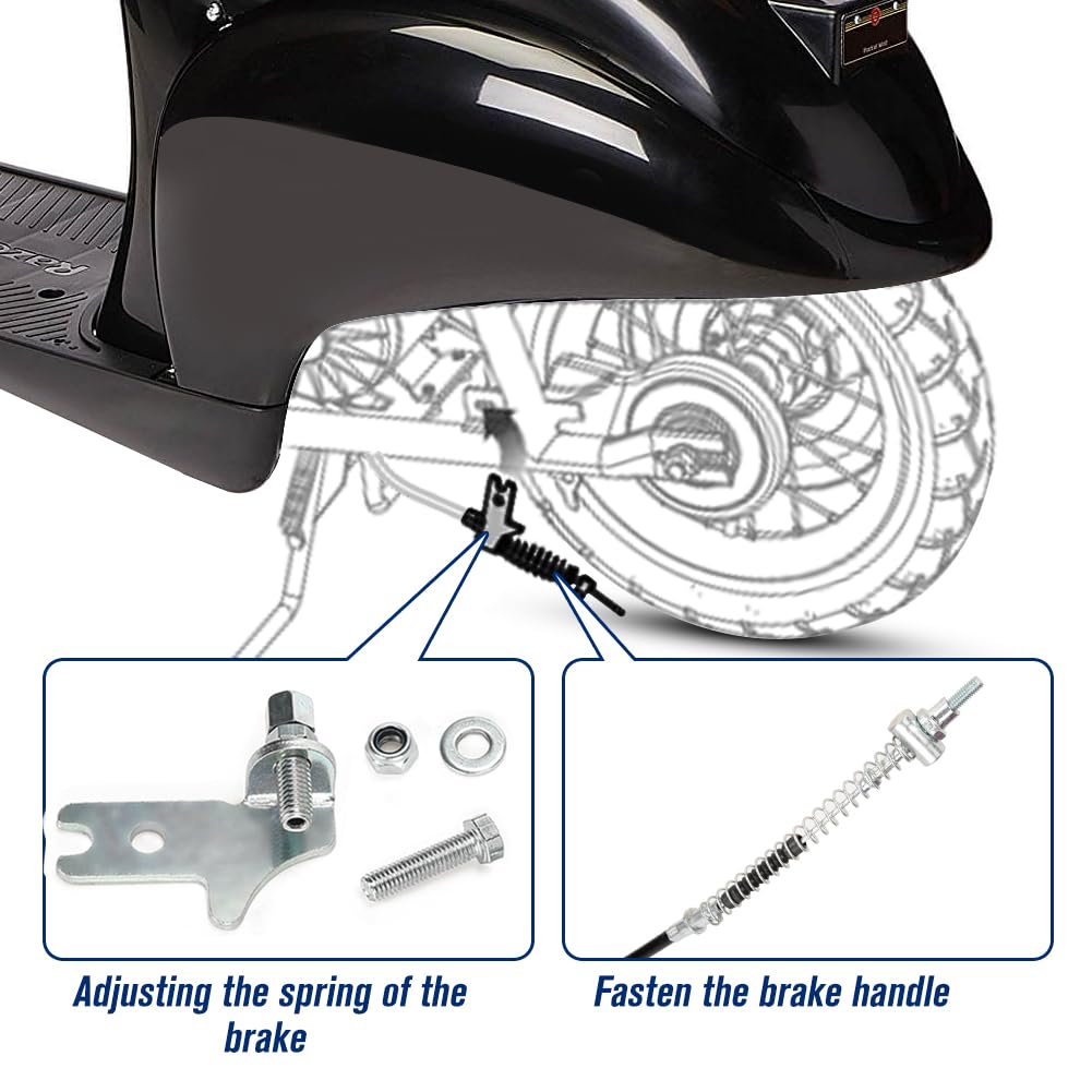 FVRITO Rear Wheel Assembly Replacement for Razor Pocket Mod(Versions 31+) Daisy Blossom Bella Sweet Pea Betty Vapor Euro Style Moped Scooter Universal Parts with Wire Spoke Rim Tire Tube Accessories
