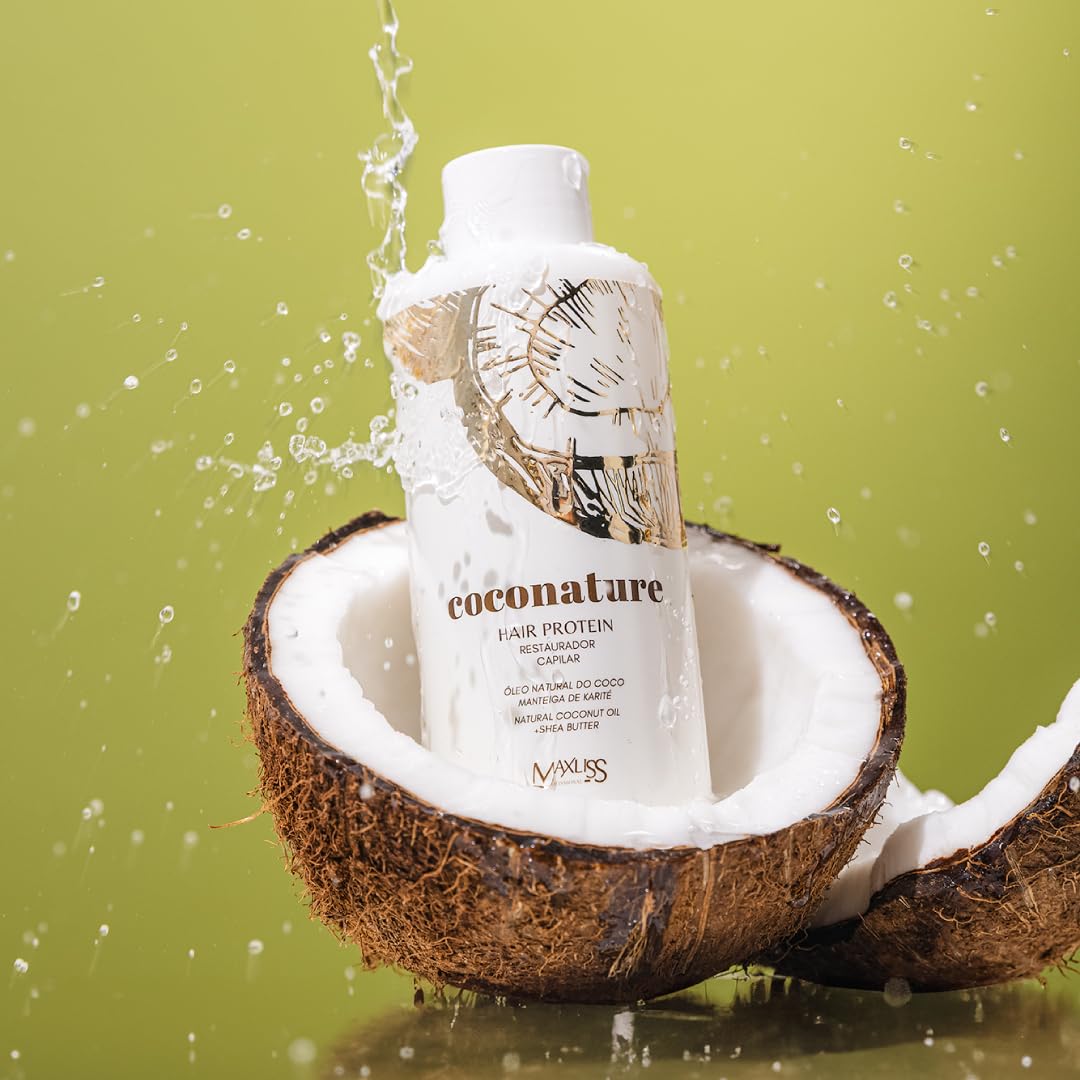 COCONATURE Hair Protein | Formaldehyde-Free Smoothing Treatment with Natural Coconut Oil & Shea Butter | Deep Repair, Frizz Control, Shine & Volume Reduction