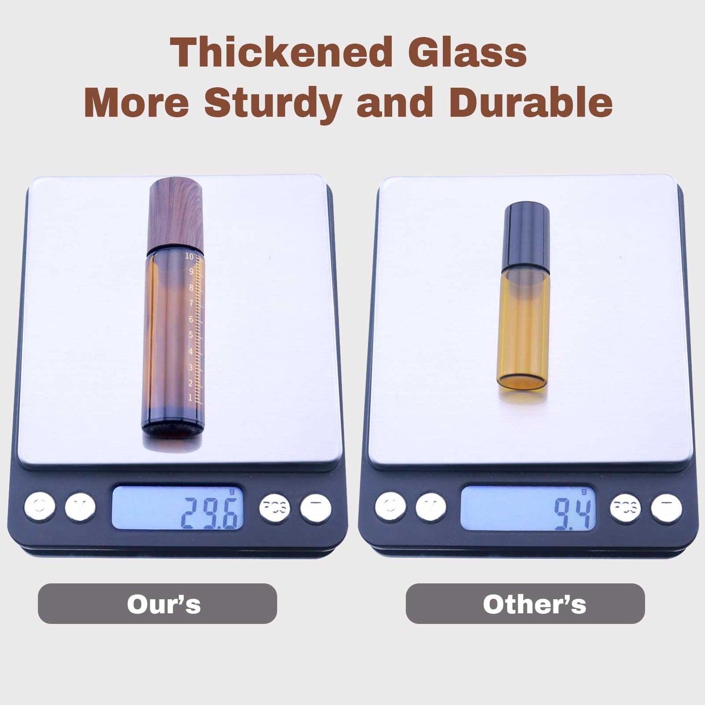 Matifaner 30pcs Essential Oil Roller Bottles, Amber Glass Roller Balls for Essential Oils, 10ml Empty Rollerball Bottles for Travel Refillable Roll on Perfume