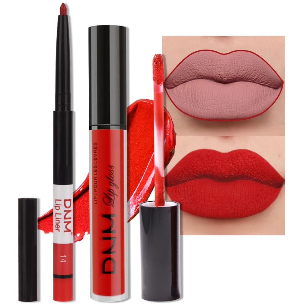 Medium Brown Beige Lip Liner & Matte Lipstick Set - Vegan, Long-Lasting, Waterproof | 2 Pcs
