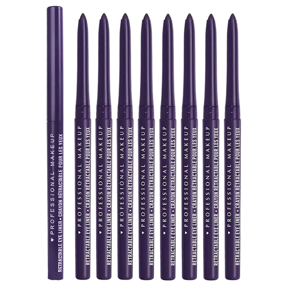 Retractable Creamy Eyeliner & Eyeshadow Sticks - Ultra Pigmented Matte Finish | 4 Pcs in Black, White, Brown, Blue, Purple, Green, Gray