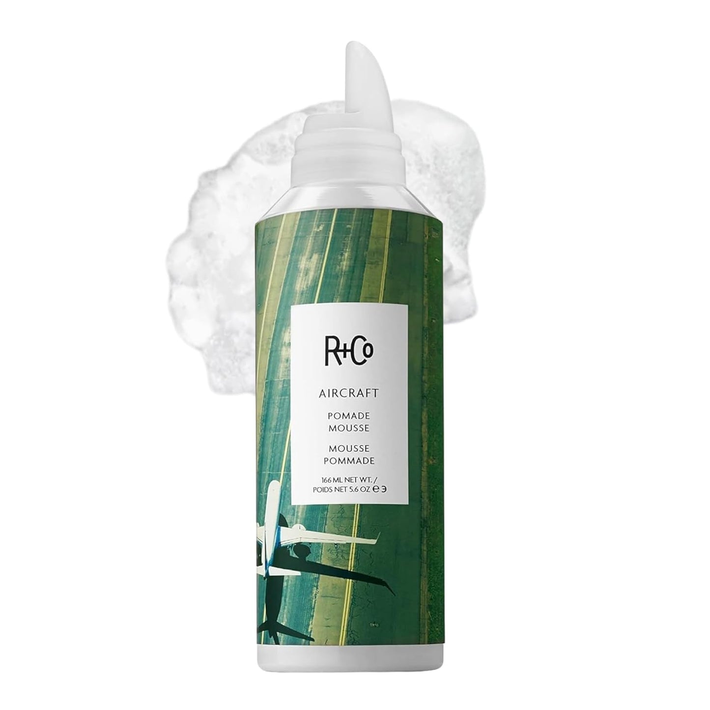 R+Co Aircraft Pomade Mousse - Lightweight Styling Foam for Texture & Volume | Vegan, 5.6oz