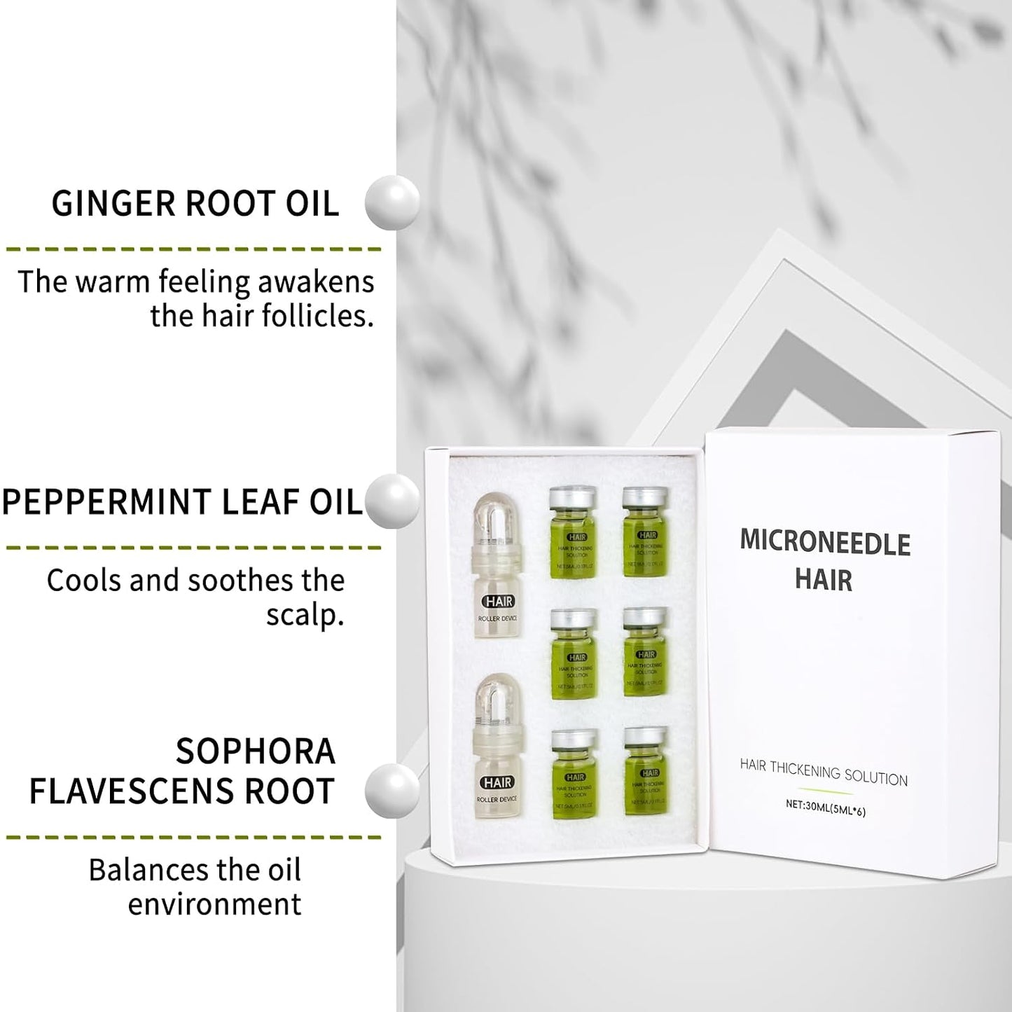 Hair Growth Serum - Biotin & Ginseng Treatment for Thinning Hair | Plant-Based Scalp Care Solution for Men & Women