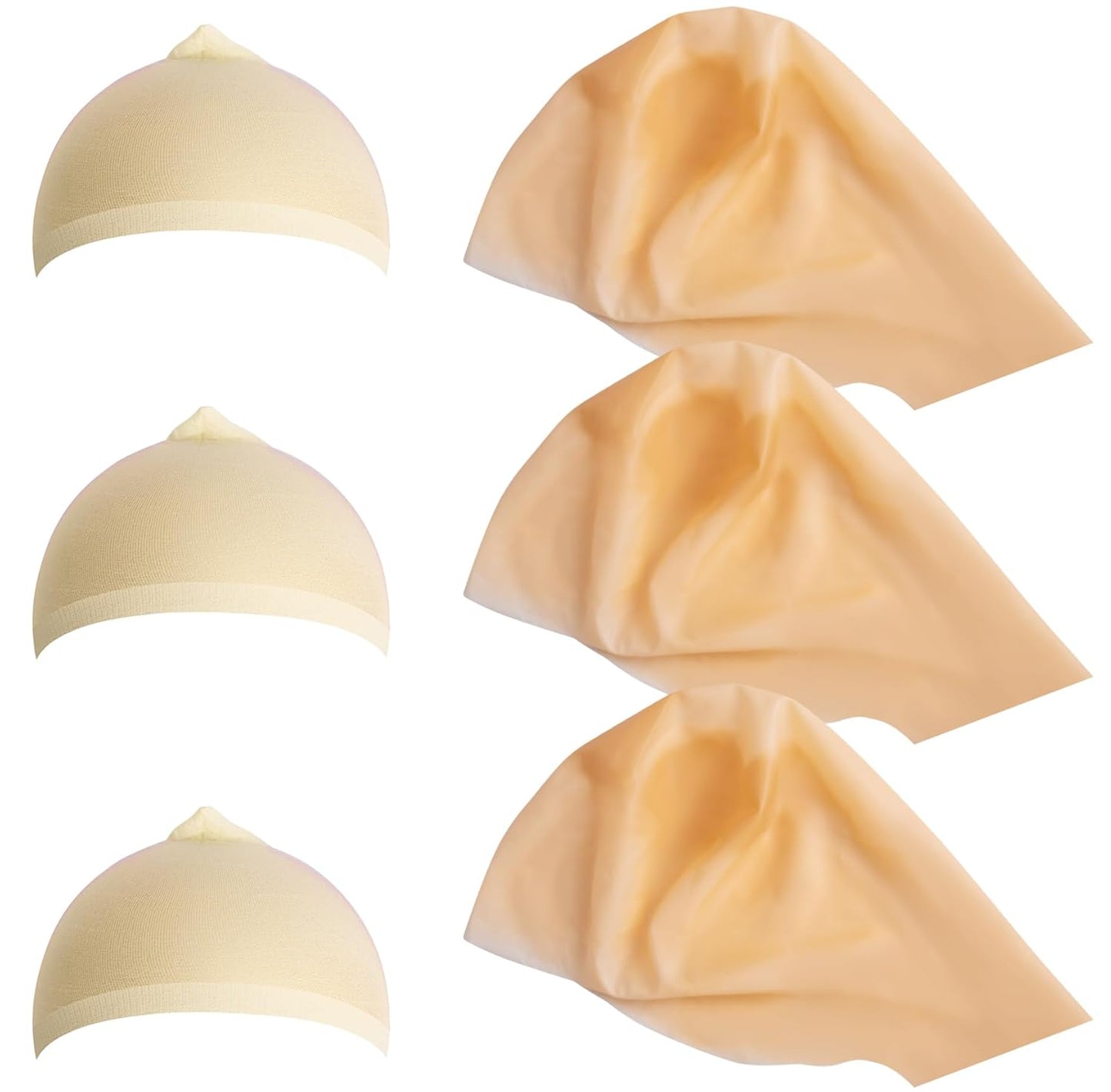 Bald Cap for Adults - 6 Piece Latex Wig Cap Costume Accessory for Halloween Parties | Black