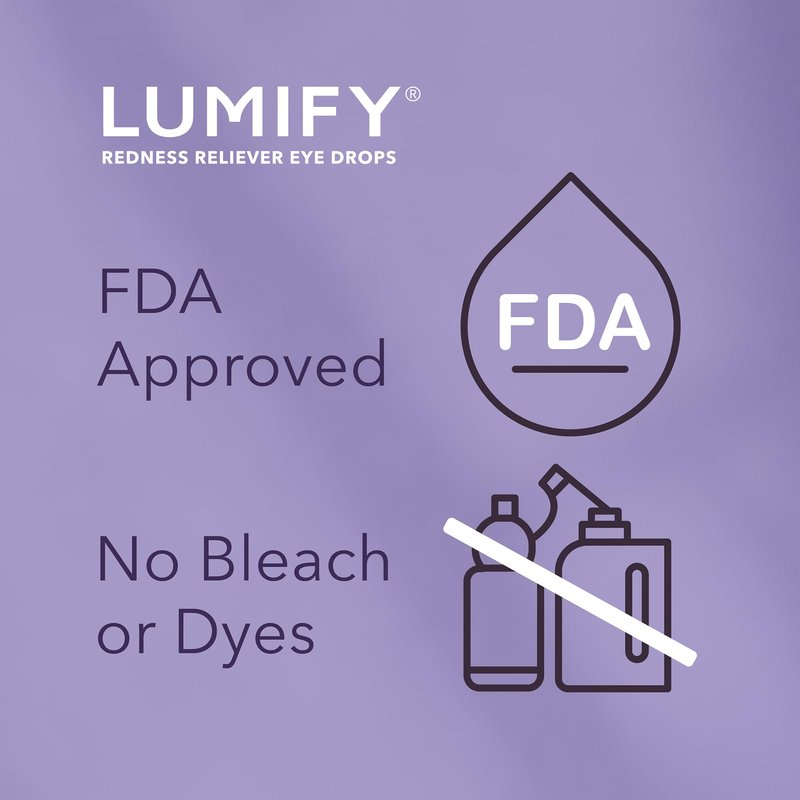 LUMIFY Eye Drops for Red Eyes, Redness Reliever for Brighter Looking Eyes, Works in 1 Minute & Lasts Up to 8 Hours, Eye Drops, 0.08 Fl Oz (2.5 mL)