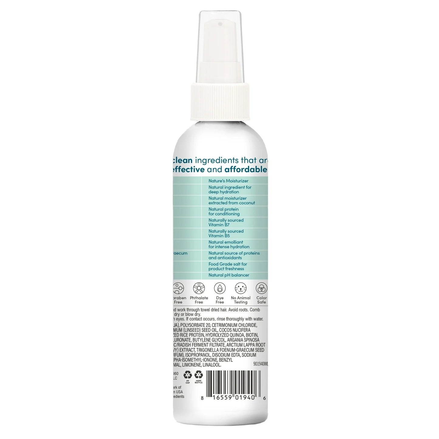 earth 7-in-1 Leave-in Treatment - Multitasking Spray For Hair - Leave-in Conditioner Spray with Hyaluronic Acid - Safe for Color-Treated Hair - 6 oz