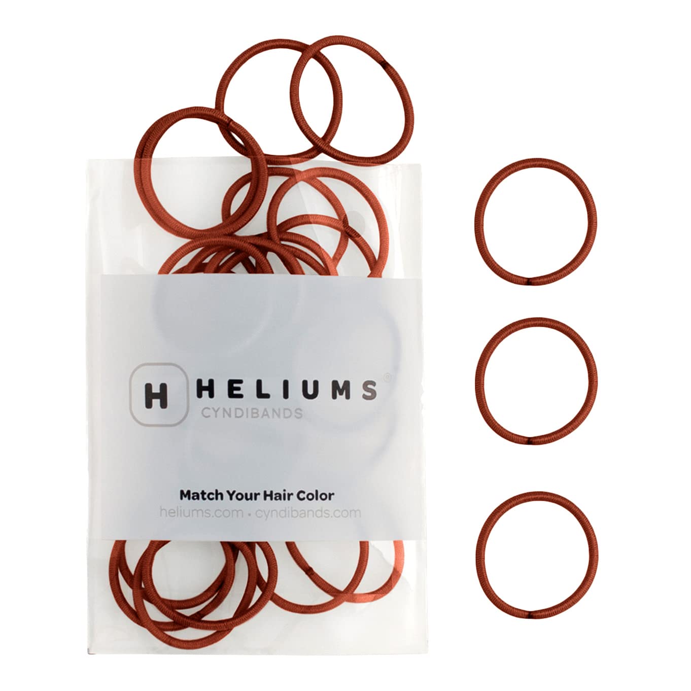 Small Hair Ties - Auburn Red No-Damage Mini Elastics | 1 Inch, 48 Count for Thin Hair & Kids