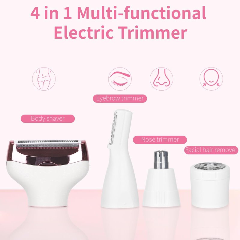 Beanify 2026 Led Display Electric Razor,Beauty Women's Wet & Dry Electric Shaver, Painless 4 in 1 Painless Body Razors,Cordless 3-Blade Ladies Shaver for Legs, Arm, Underarms, Bikini (Beige)