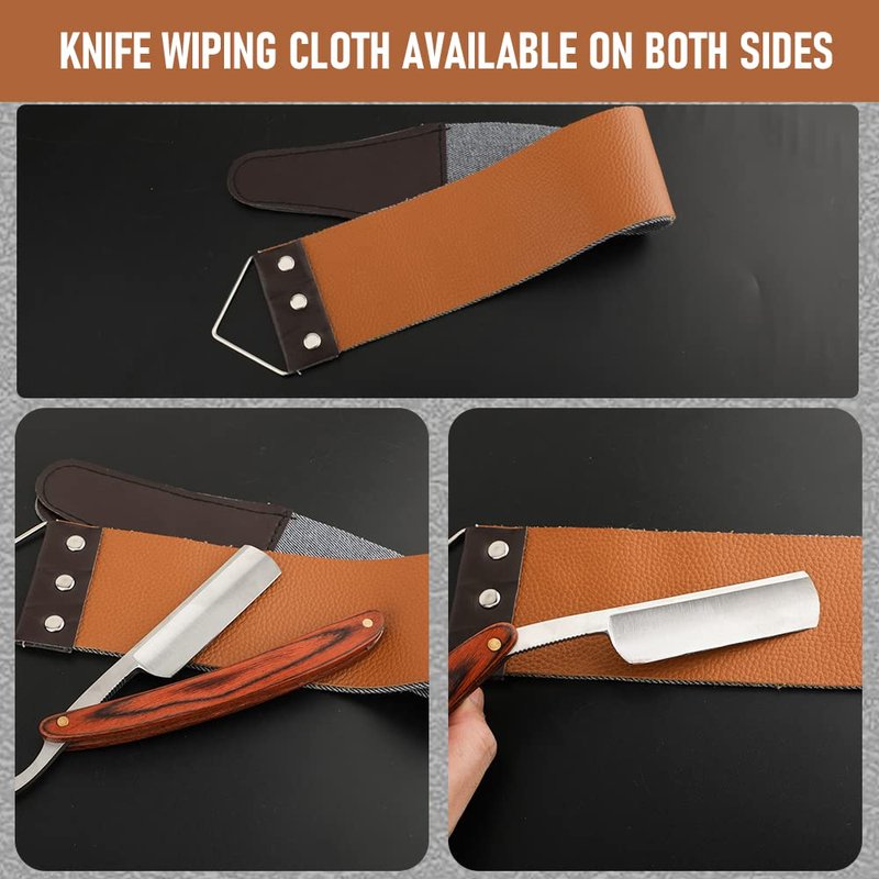 Straight Razor With Strope - Professional Straight Edge Barber Premium Stainless Steel Shaver With Shaving Strop for Men Home & Salon Grooming Using (NO.147)