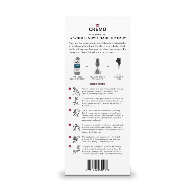 Cremo No Mix, No Mess Hair and Beard Color, Medium Dark Brown, 2.7 Fluid Ounces