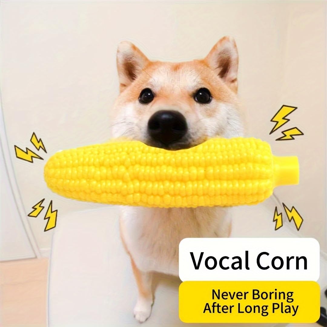 New Pet Squeaky Toy, Latex Corn Toy, Bite-Resistant Teething Toy, Fun Chew Toy for Dogs, Realistic Corn Design