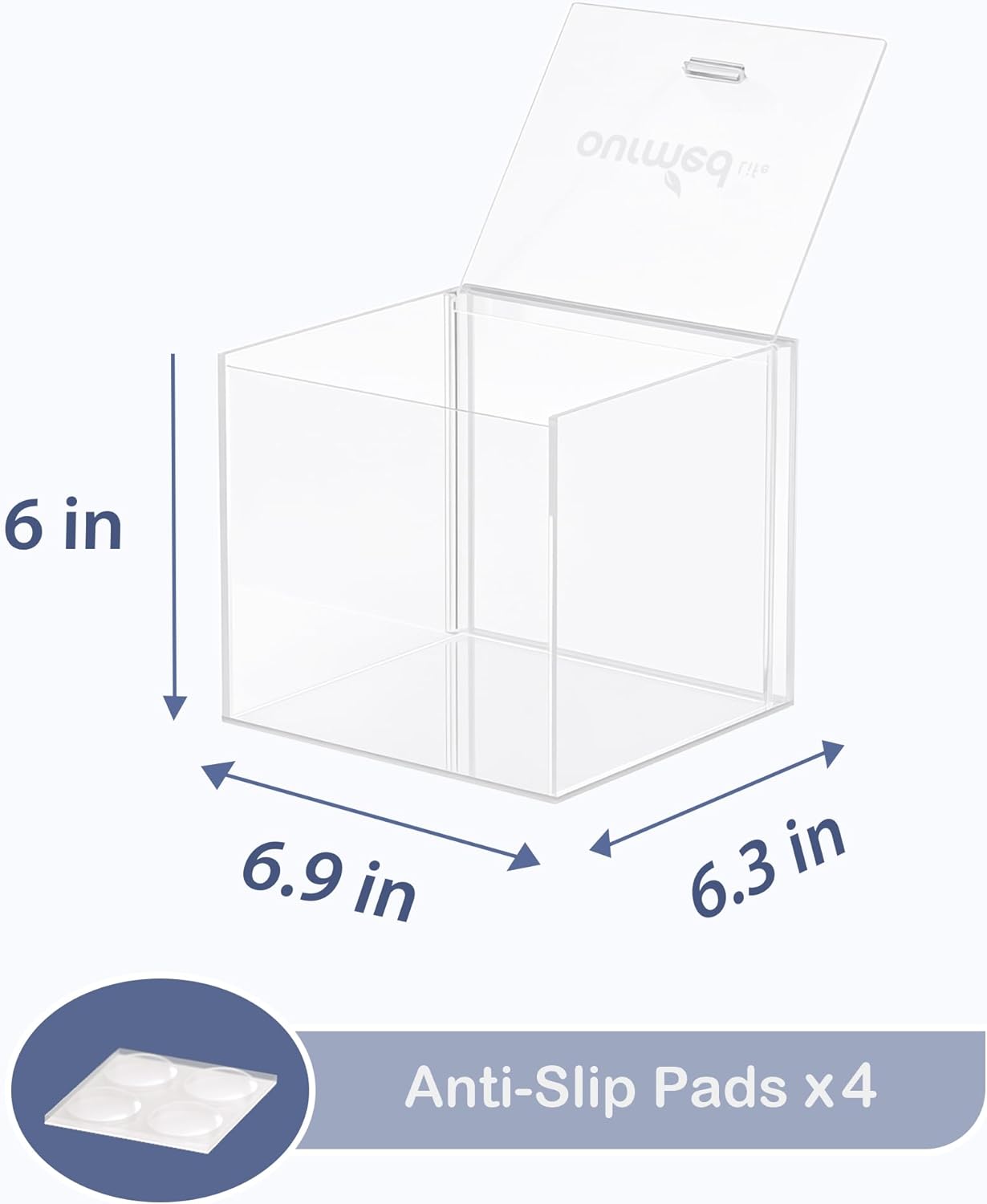 Clear Acrylic Face Towel Holder - Bathroom Organizer Box with 50 Disposable Facial Towels Included | Countertop Storage Solution