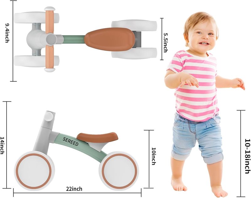 Baby Balance Bike for 1 Year Old - 4-Wheel Toddler Bike | Safe & Fun for 12-24 Months