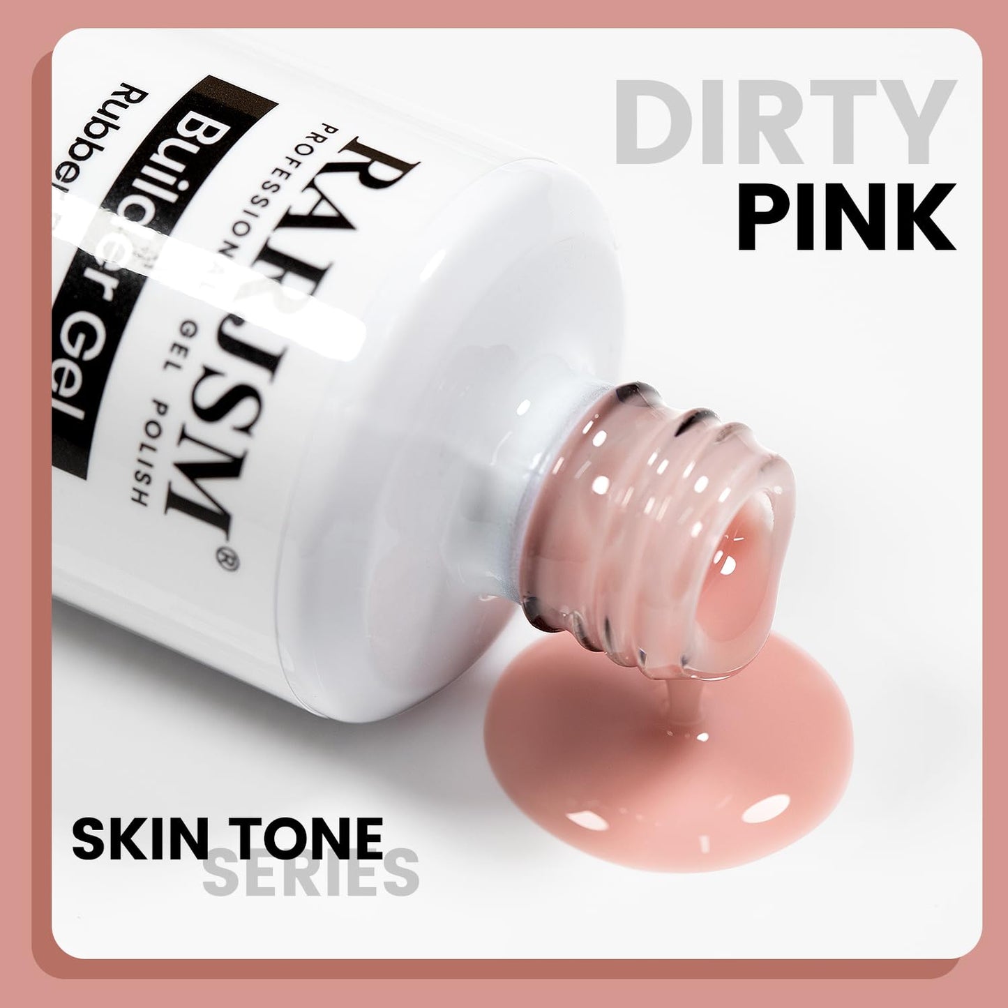 Rubber Base Coat Gel Polish - Nude Dirty Pink Skin Tone | 15ml Soak Off for French Manicure & DIY Use