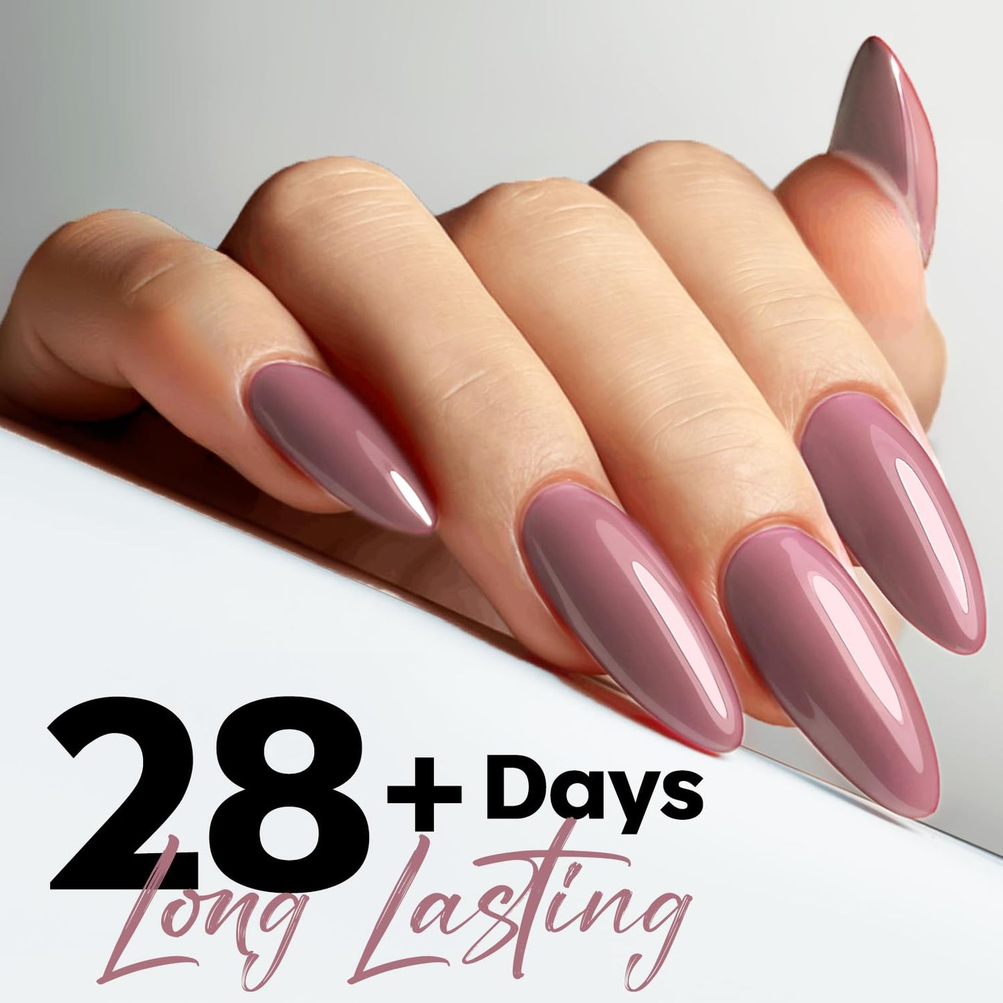 modelones Pink Gel Nail Polish, Purple Taro Deep Color Rosy Pink Polish Soak Off Pastel Nail Polish Gel Nail Art Salon Manicure Valentin 15 ML