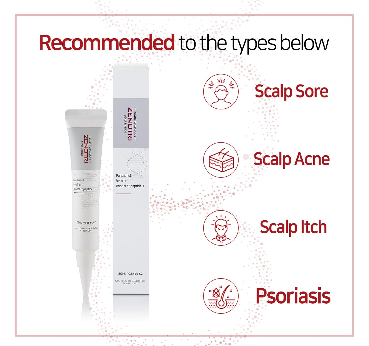 ZENOTRI Hair Care Scalp Essence | 25ml 0.85fl oz | Itchy Scalp Acne and Seborrheic Dermatitis Relief | Soothing and Nourishing