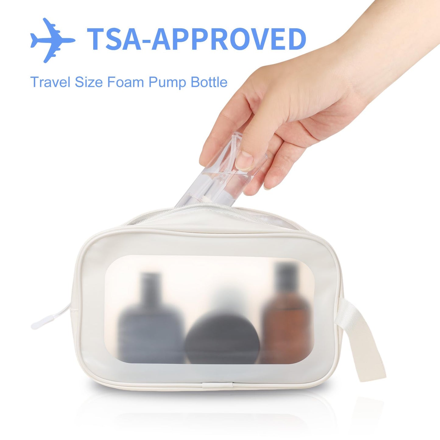 Travel Foam Pump Bottle 2oz - Leak-Proof BPA-Free Foaming Dispenser for Hand Soap, Shampoo, Facial Cleanser | Portable Refillable Containers for Gym, Travel, Home Use (2-Pack)