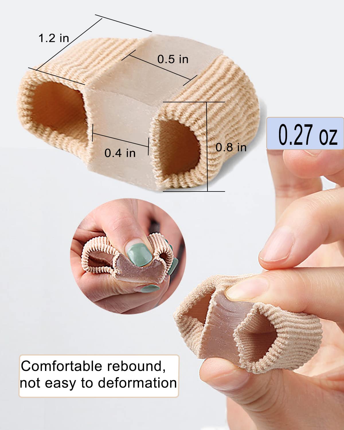 Bunion Toe Separators for Overlapping Toes - Gel Spacers with 2 Loops | Hammer Toe Straightener (2PC)